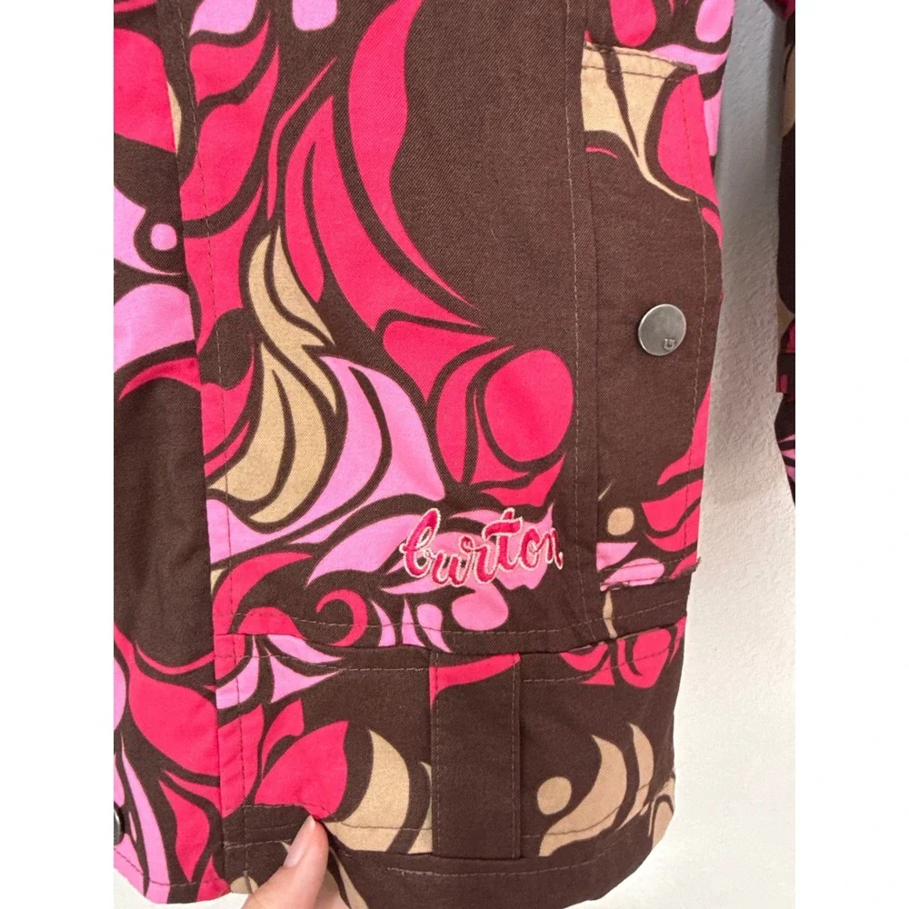 Burton Snowboard Jacket Girls M 7/8 Brown Pink Dryride Sugar & Spice Insulated
